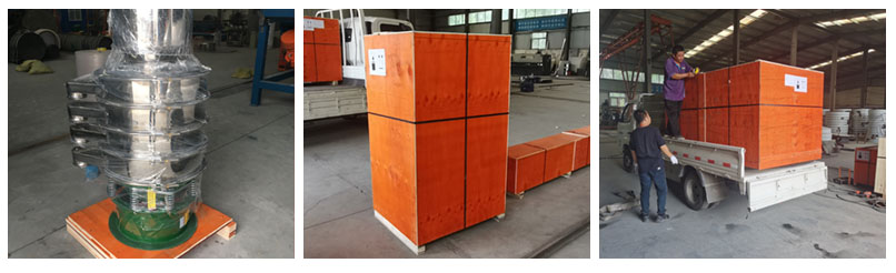 全不銹鋼振動(dòng)篩包裝，裝箱，裝車。