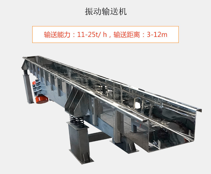 振動(dòng)輸送機(jī)：輸送能力：11-25t/ h，輸送距離：3-12m