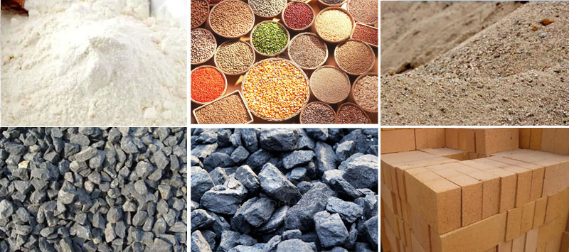 風冷式直線振動篩可篩分物料有：耐火材料，糧食，沙土，石子等。